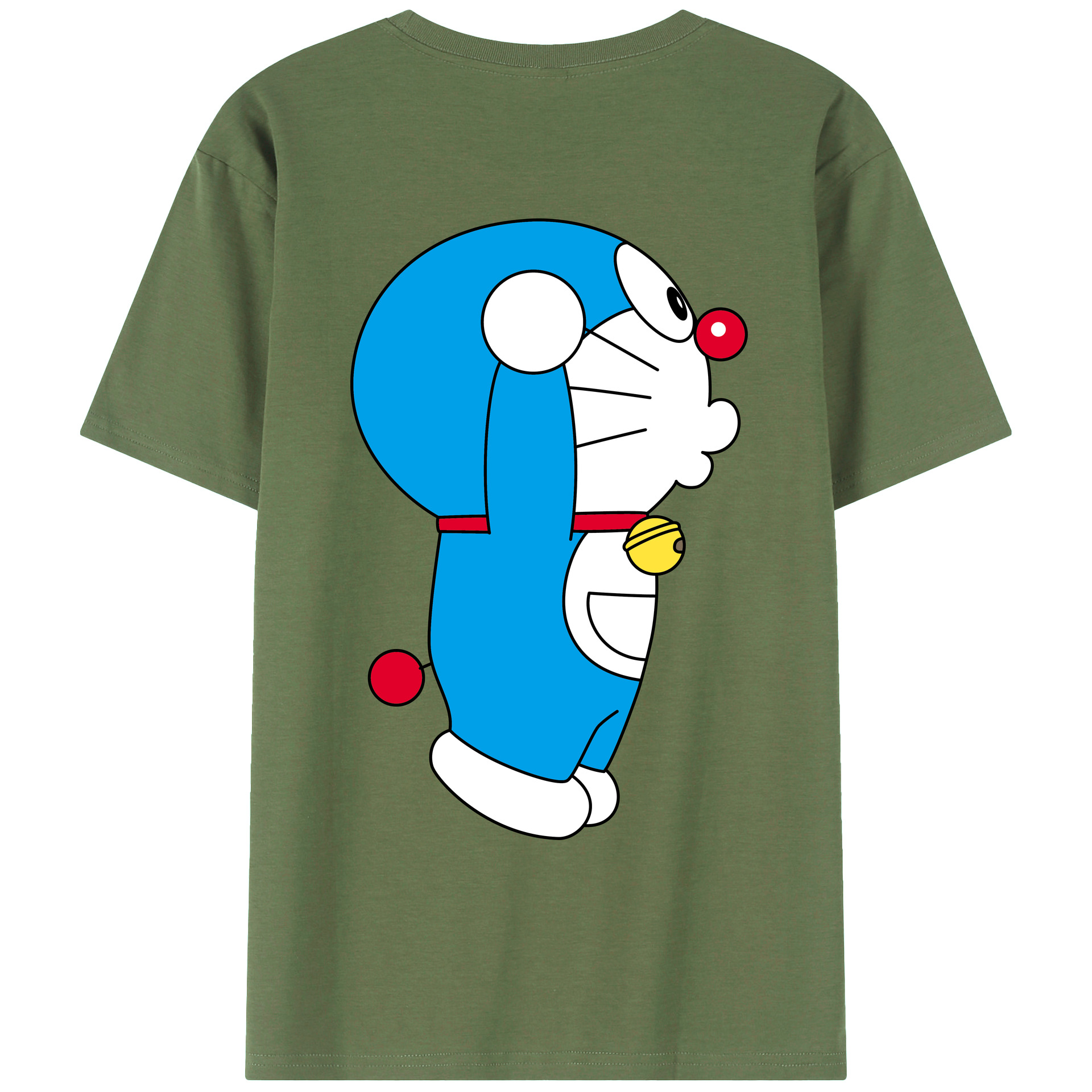 （画像用） ドラえもん Doraemon 綿100％ メンズ半袖Tシャツ（バックプリント） 通気性